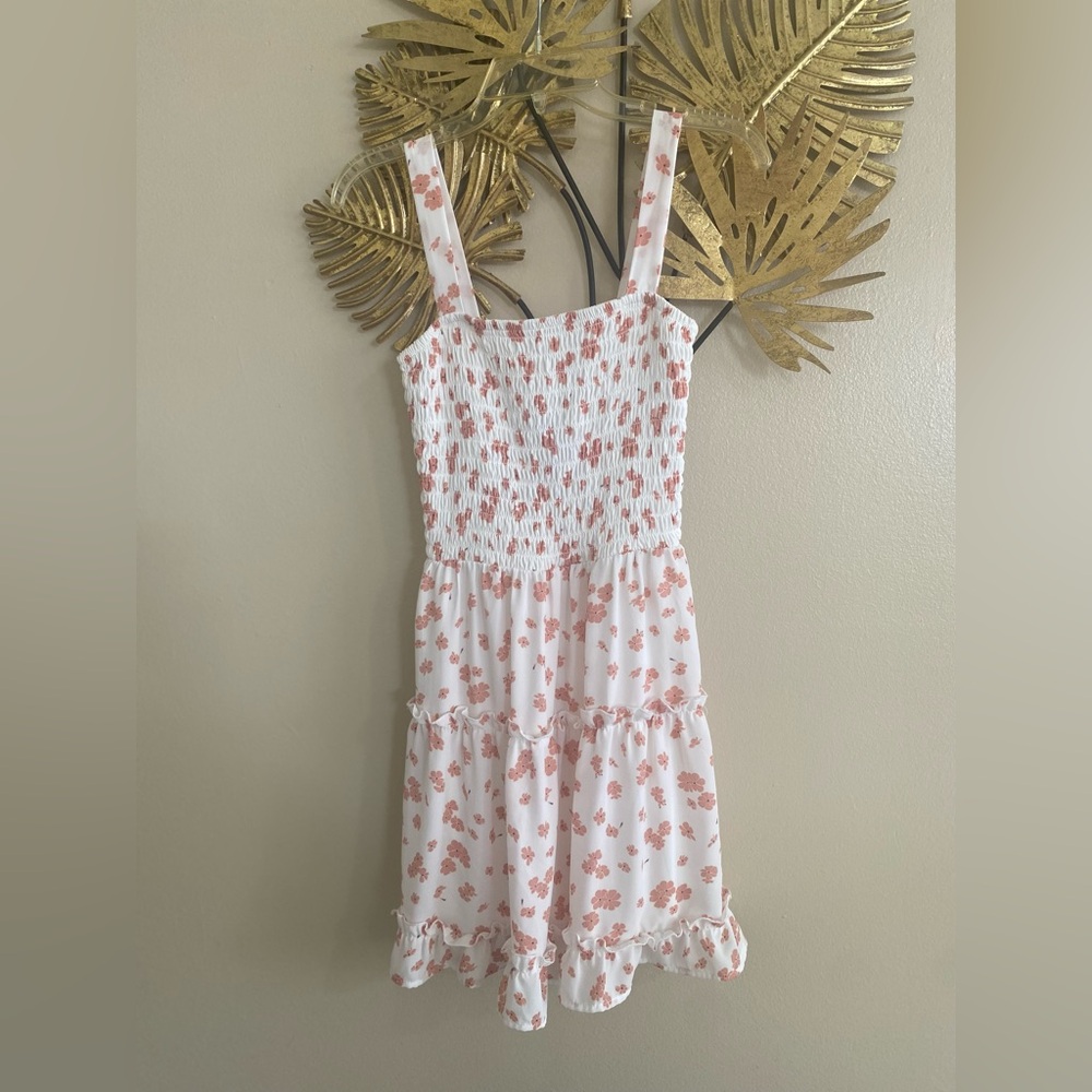 Jessica Simpson White Dress with Pink Floral Accents
